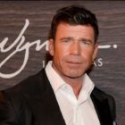 Taylor Sheridan attends the world premiere of "1883" at Encore Beach Club at Wynn Las Vegas
