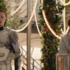Alexander Skarsg&aring;rd and David Dastmalchian in Murderbot on Apple TV Plus