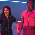 Bel and The Doctor smiling in Doctor Who season 2