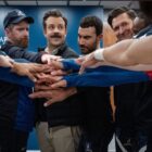 Brendan Hunt, Jason Sudeikis and Brett Goldstein in "Ted Lasso," now streaming on Apple TV+