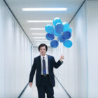 Adam Scott as Mark S in the Apple TV+ sci-fi psychological thriller.