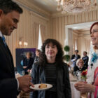 Ivan Hernandez as Alec Bloom, Sarah Steele as Marissa Gold and Carrie Preston as Elsbeth Tascioni in 
