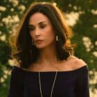 Cami looks at Monty's headstone