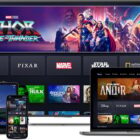 Disney+ landing page on multiple devices.