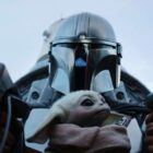 The Mandalorian (Pedro Pascal) and Grogu in the N1 Starfighter in 'The Mandalorian'