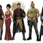 Five sci-fi characters for an animated show