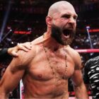 Jiri Prochazka of the Czech Republic reacts to his knockout of Khalil Rountree Jr. in a light heavyweight fight during the UFC 320 event at T-Mobile Arena on October 04, 2025 in Las Vegas, Nevada. 
