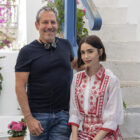 (L to R) Executive Producer/Creator Darren Star, Lily Collins as Emily on the set of Emily in Paris Season 6.