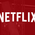 Netflix logo on red filter.