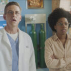 Brian Dietzen as Jimmy Palmer, Diona Reasonover as Kasie Hines in NCIS