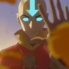 Aang uses his airbending powers