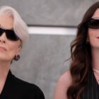 Meryl Streep as Miranda Priestly and Anne Hathaway as Andrea Sachs