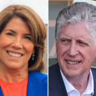 Helena Buonanno Foulkes, left, and Governor Daniel J. McKee are headed for a rematch in Rhode Island's Sept. 9 Democratic gubernatorial primary.