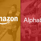 Amazon logo next to the Alphabet logo.