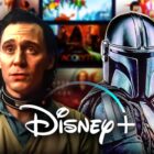 Loki, Mandalorian, Disney Plus logo.