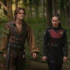 Paul Wesley as James T. Kirk and Christina Chong as La’an Noonien-Singh — 