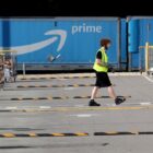 The Amazon distribution center in Westborough on Oct. 8.