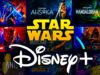 Star Wars and Disney Plus logos, TV banner posters